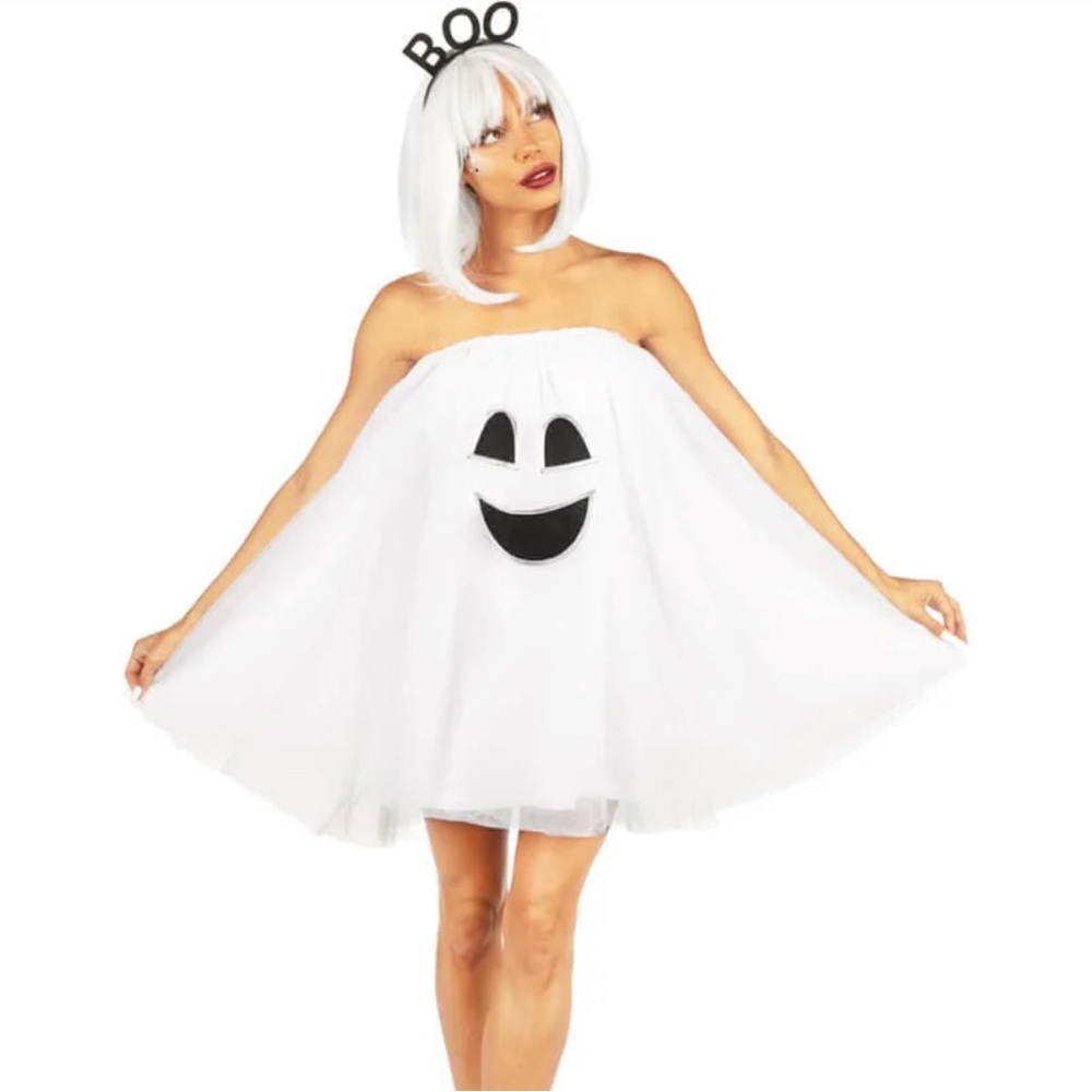 Tipsy Elves Ghost Dress & Boo Headband Halloween!